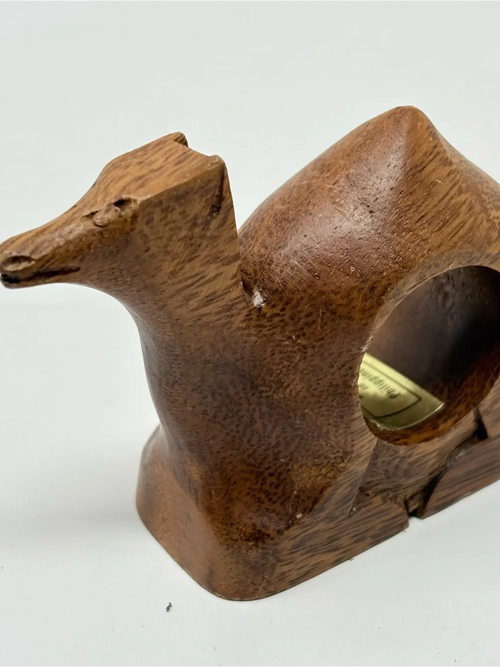 Hand Carved Wooden Safari Animals Napkin Rings Elephant and Camel
